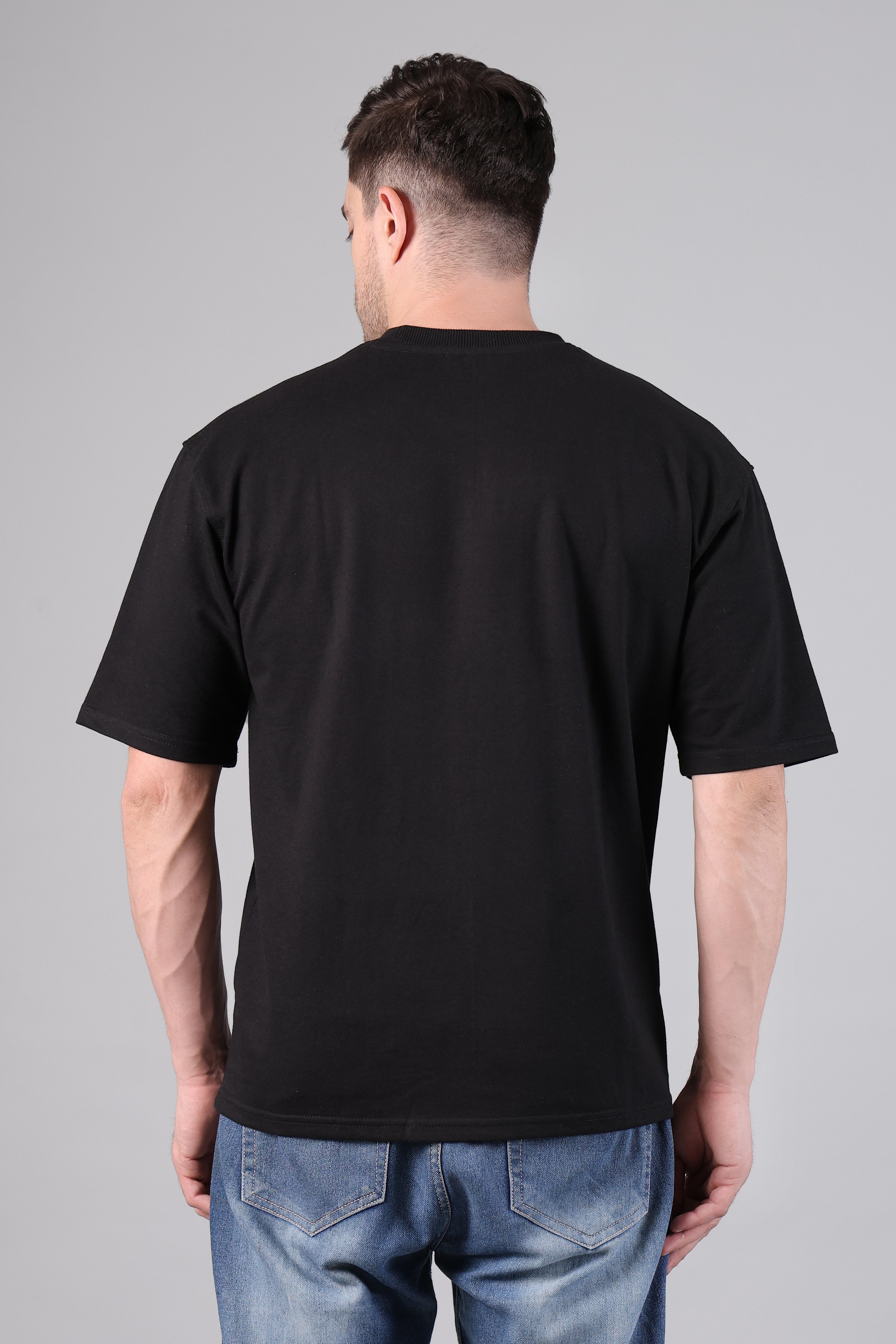"Life Is Beautiful" Retro Mandala Graphic Oversized T-Shirt - Black