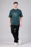 Retro Gamepad Graphic Relaxed Fit T-Shirt (Dark Green)