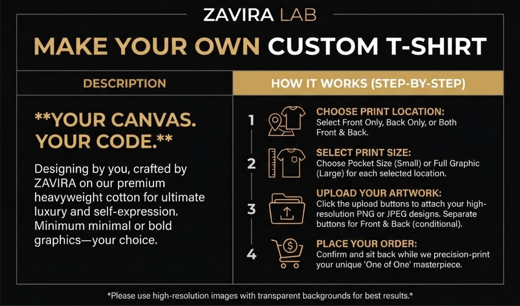 ZAVIRA Custom Studio - Make Your Own Streetwear Tee PC Terry 220 gsm