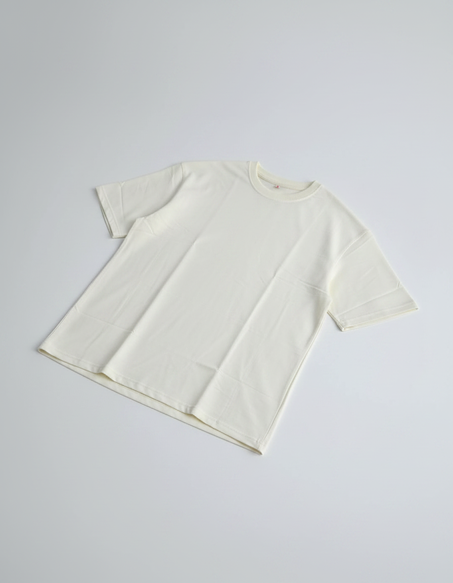 ZAVIRA "CORE BLANK" Heavyweight Oversized Tee – Off-White (220 GSM)