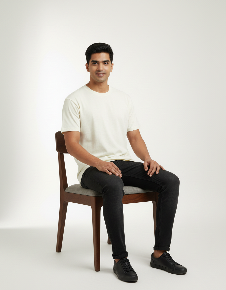 ZAVIRA "CORE BLANK" Heavyweight Oversized Tee – Off-White (220 GSM)