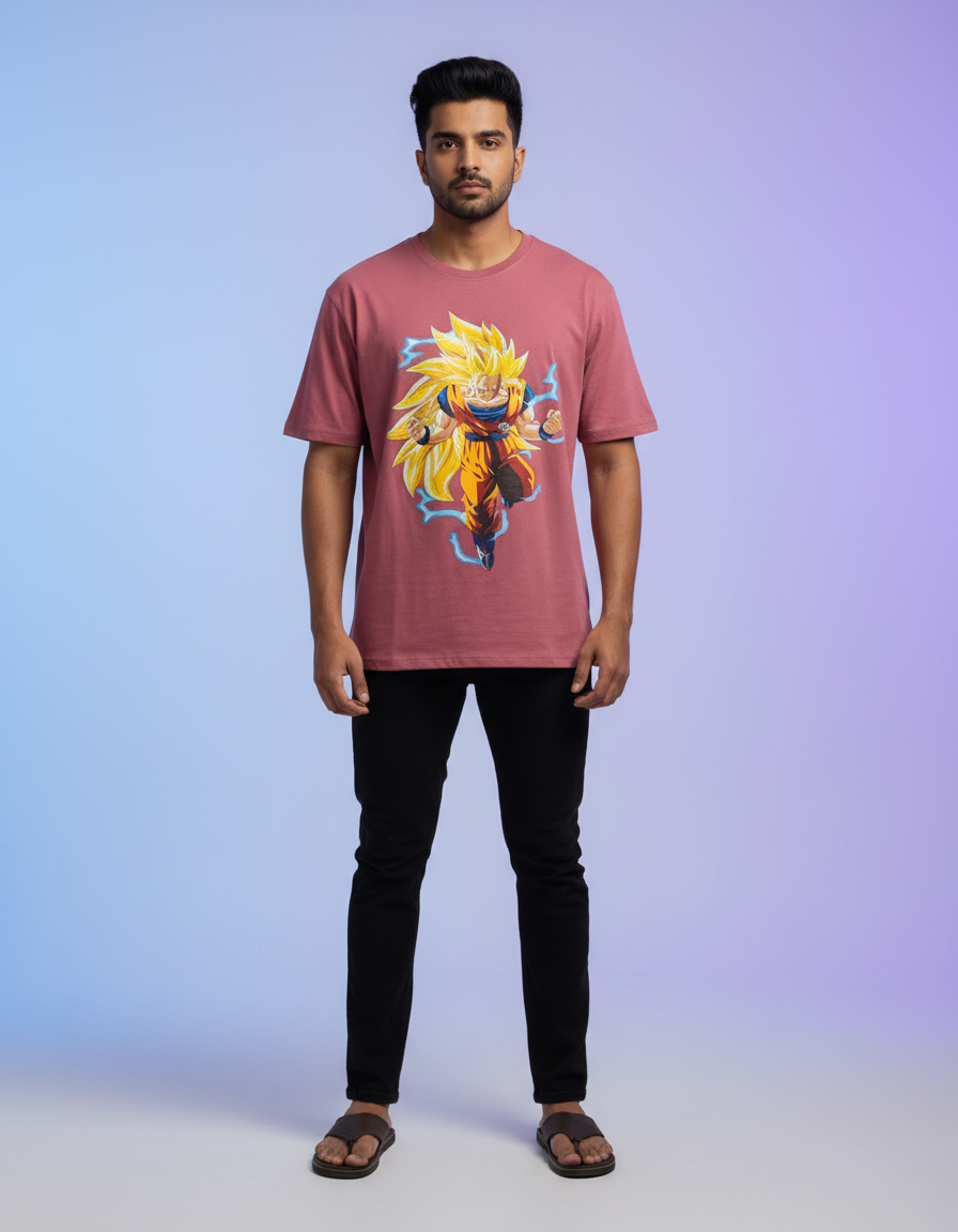 ZAVIЯA "SSJ3 GOKU" Aero-Oversized Anime Tee (210 GSM)