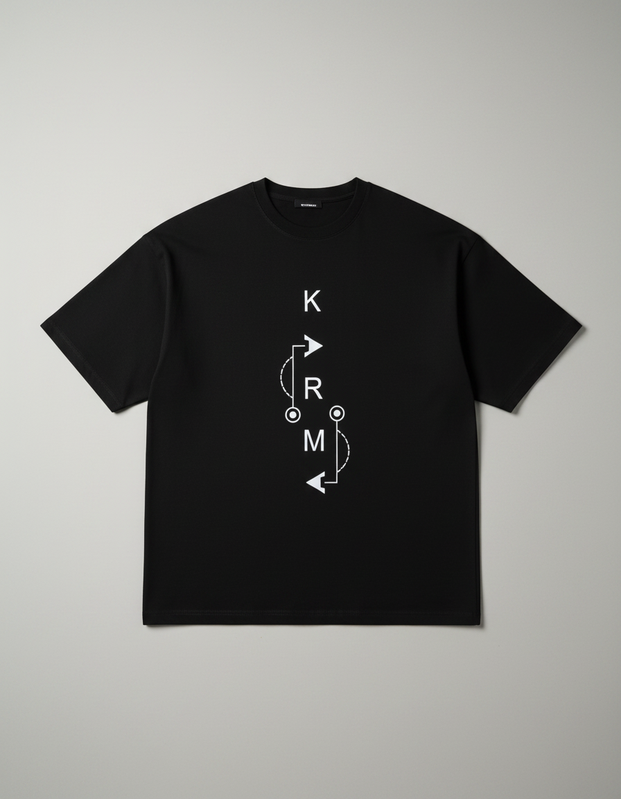ZAVIRA "KARMA" Minimalist Oversized T-Shirt - Pitch Black