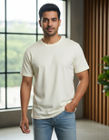 ZAVIRA "CORE BLANK" Heavyweight Oversized Tee – Off-White (220 GSM)